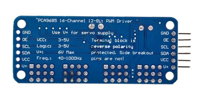Servo motor driver PWM 16 Kanaals 12-bit I2C PCA9685 04